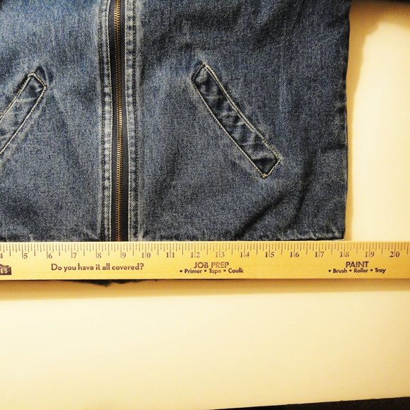 Agapo Denim Jeans Jacket Embroidered USA Flag - Picture 9 of 11